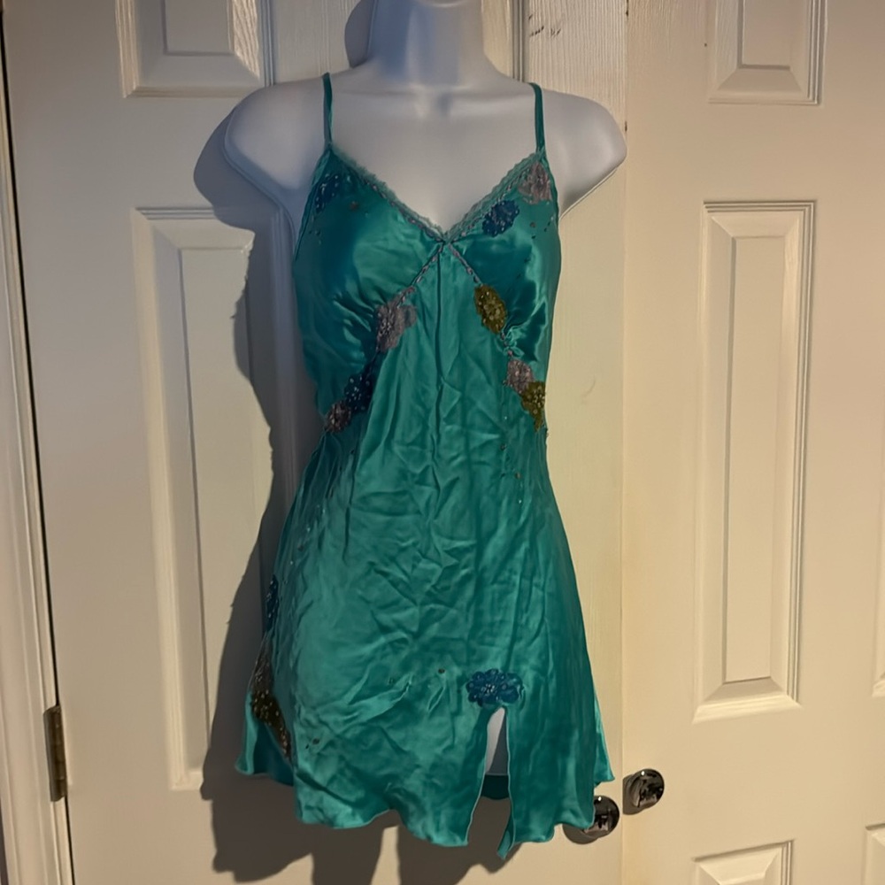 Aqua silk top